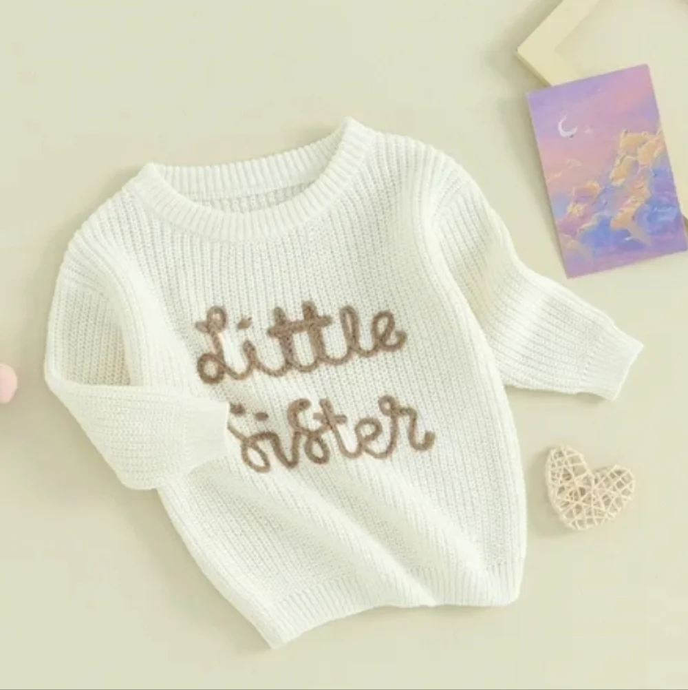 Little Sister Ivory Sweater 0-3 Months New Adorable 👣